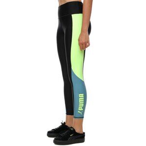 NEW! Puma 7/8 Length Black Multi High Waist Tight Leggings MED Back Waist Pocket